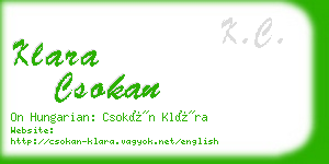 klara csokan business card